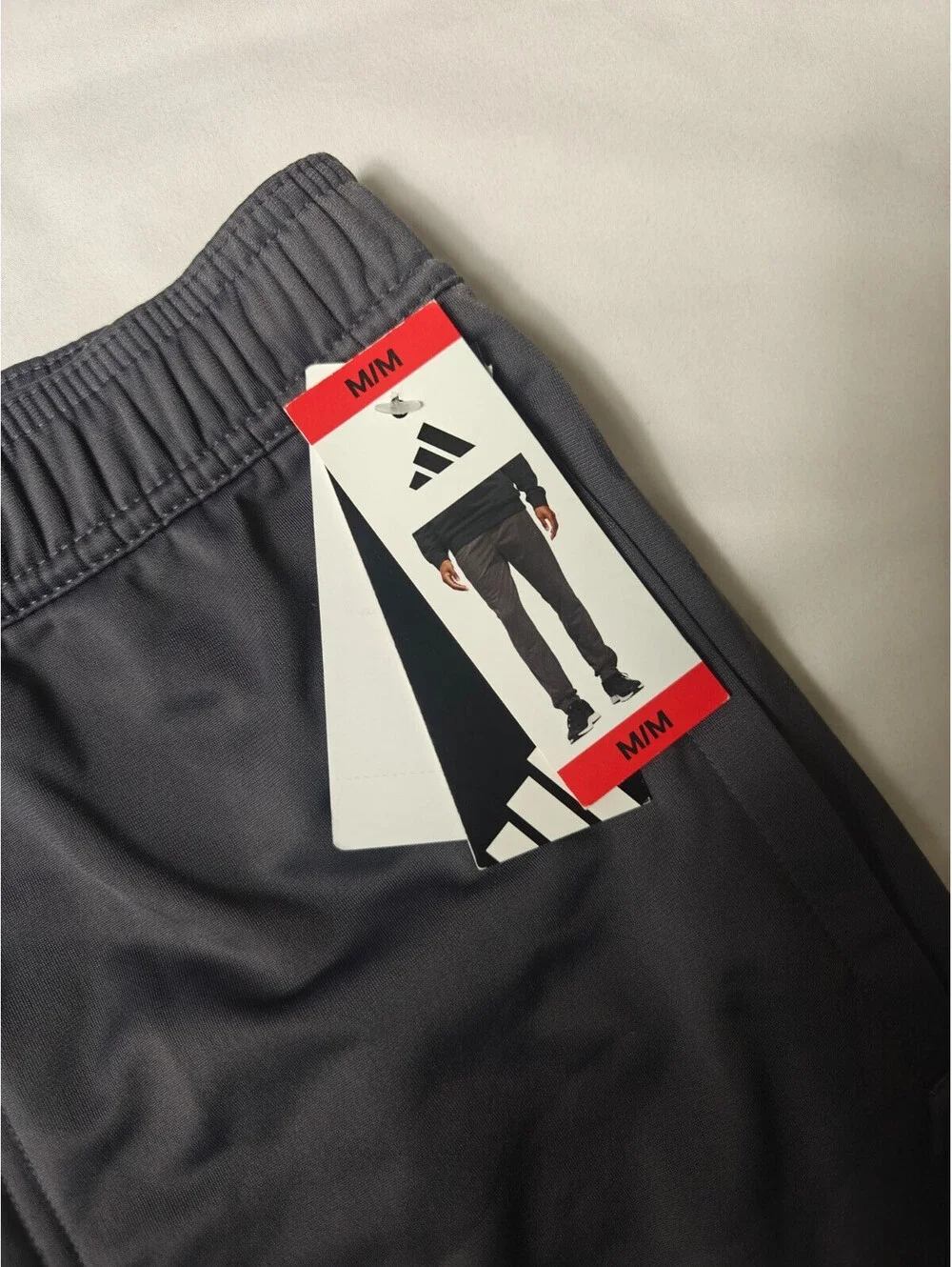 Adidas Men’s Medium Gray Tricot Track Pants Tapered Zip Ankle Zip Pockets NWT